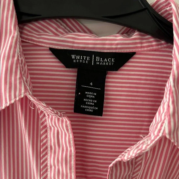 White House Black Market Pink and White Striped Blouse - Picture 2 of 5